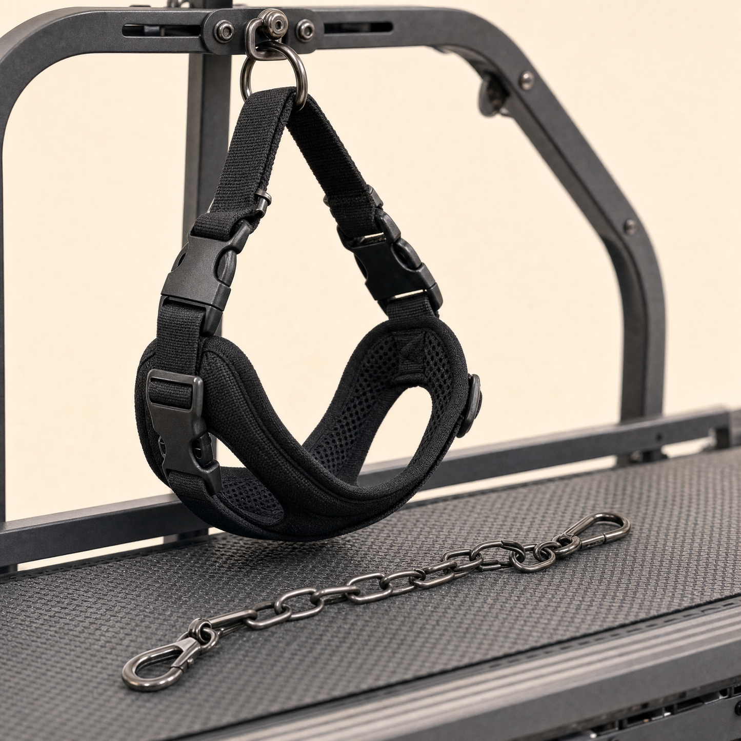 ROV Running Machine included chest harness and chain leash detail
