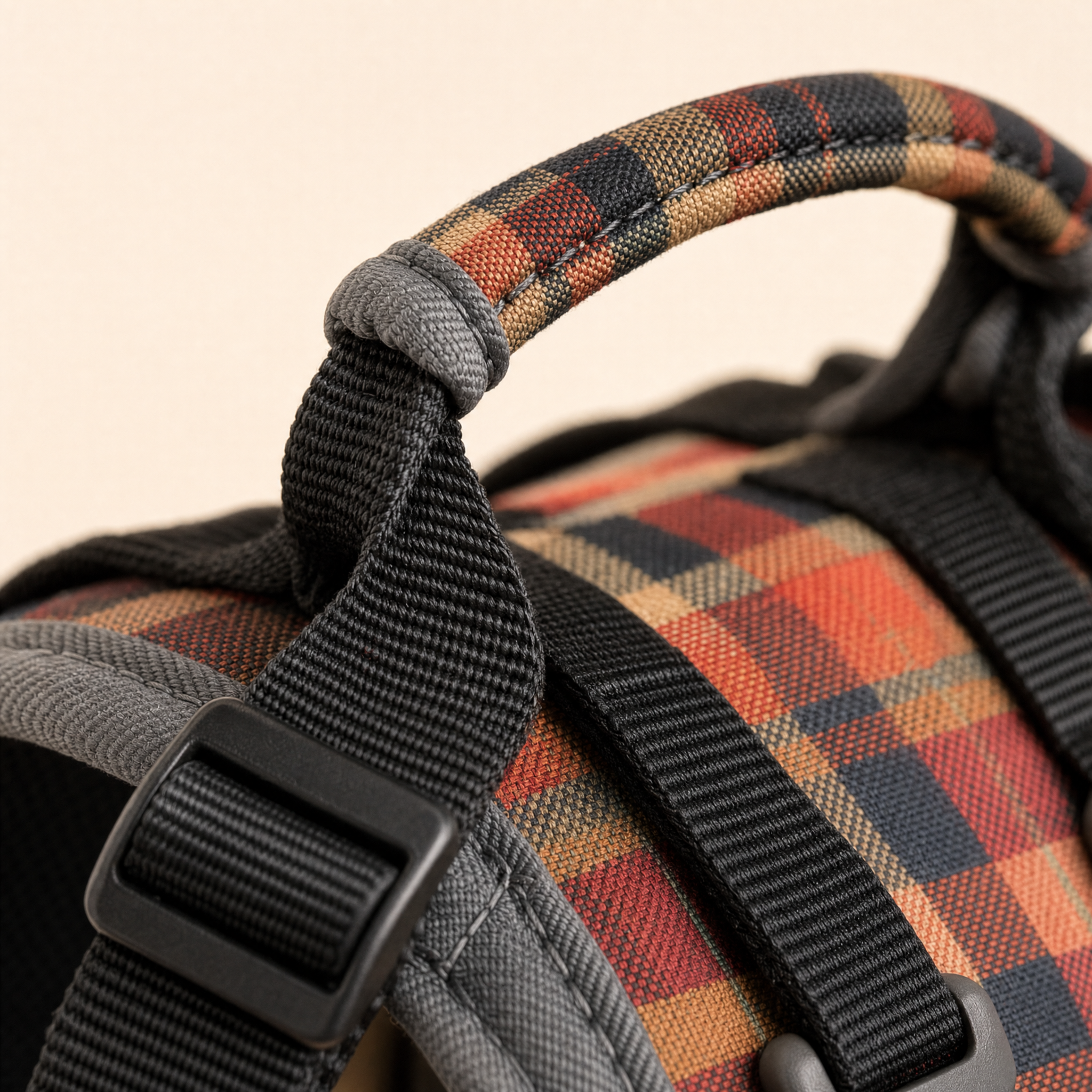 Dog lift harness padded handle and stitching detail