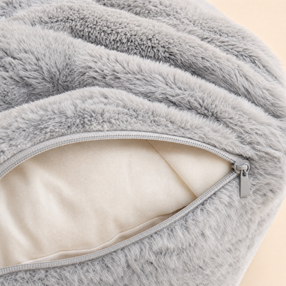 Human dog bed removable cover zipper detail