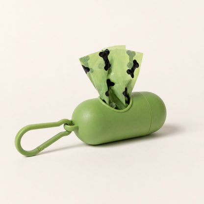 Biodegradable dog poop bag dispenser, studio hero shot